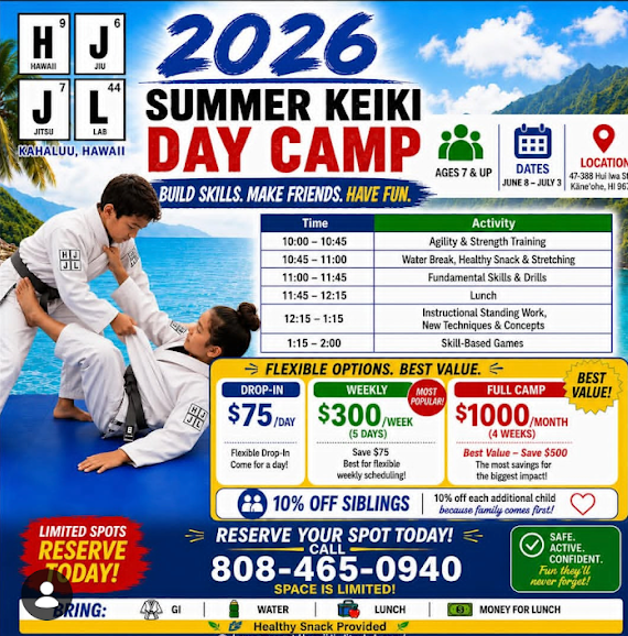 Hawaii Jiu-Jitsu Lab Summer Keiki Day Camp