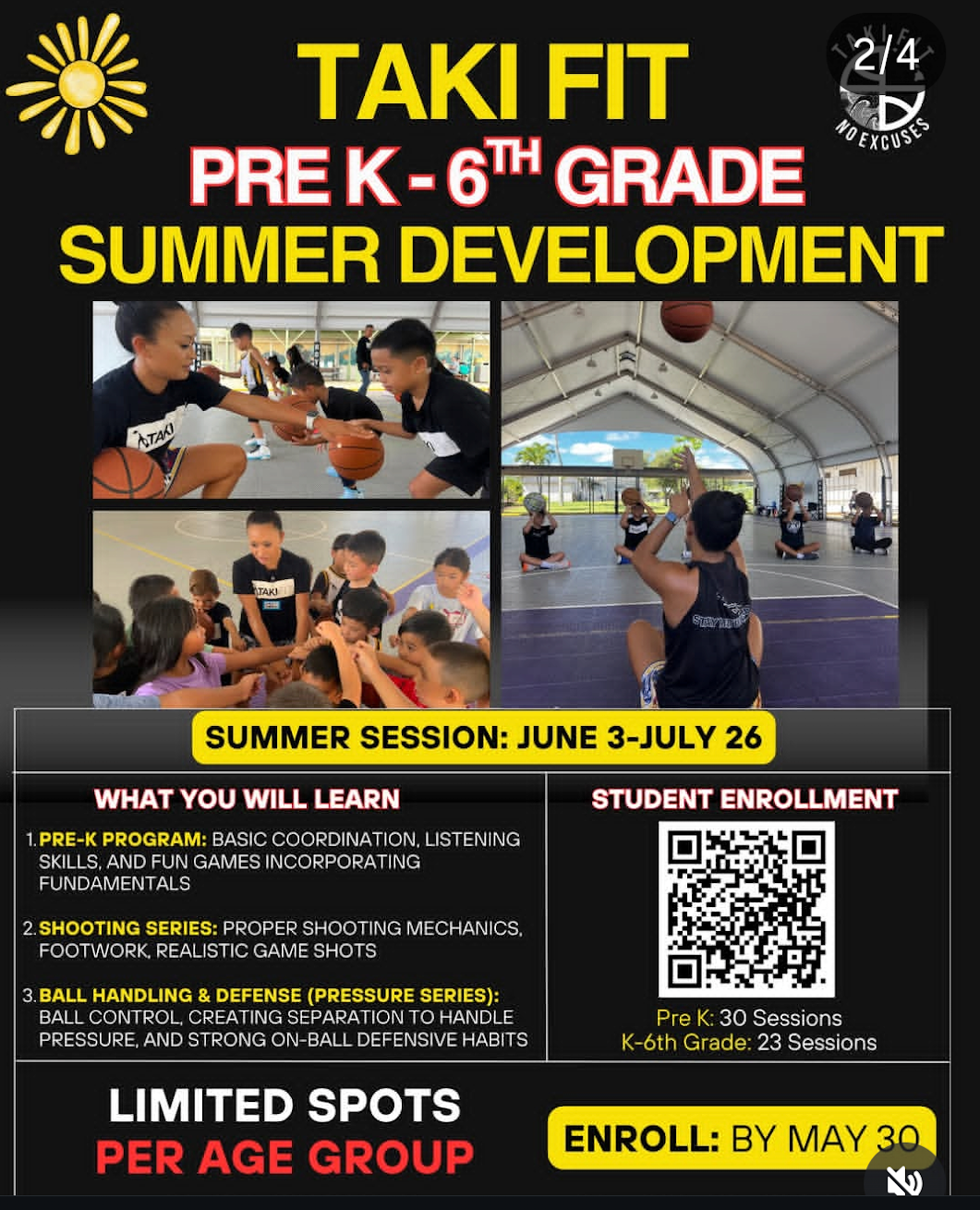 Taki Fit Pre K-6th Grade Summer Development Session