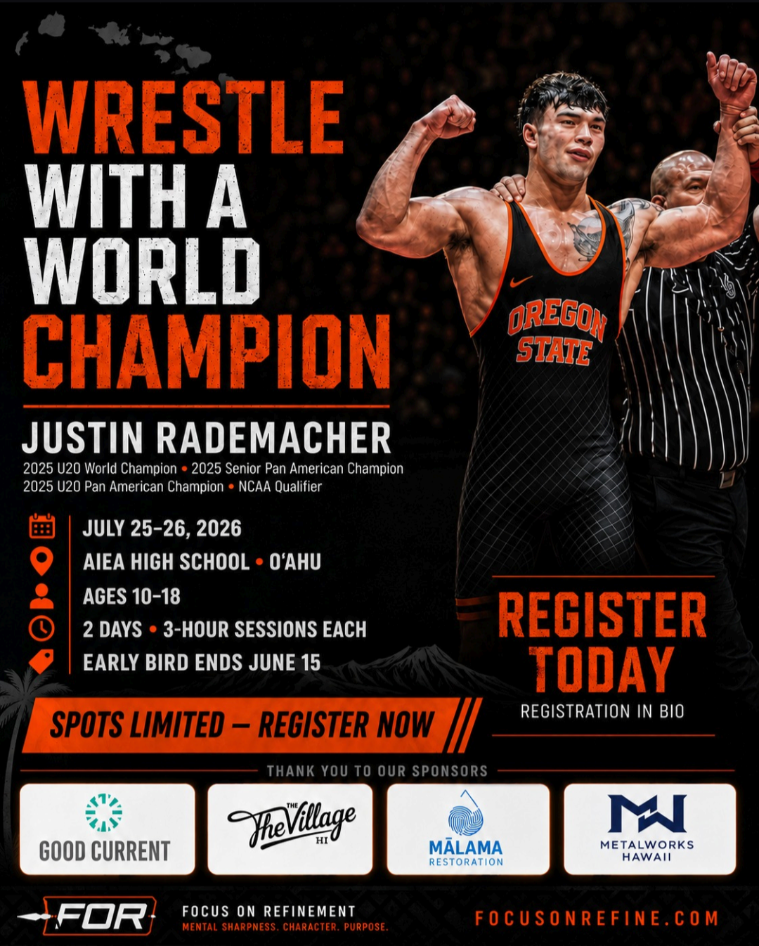 Justin Rademacher: Early Bird Registration Deadline
