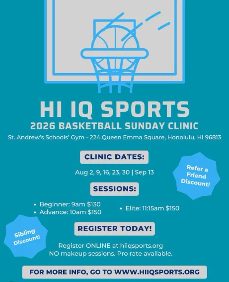 HI IQ Sports: 2026 Basketball Sunday Clinic