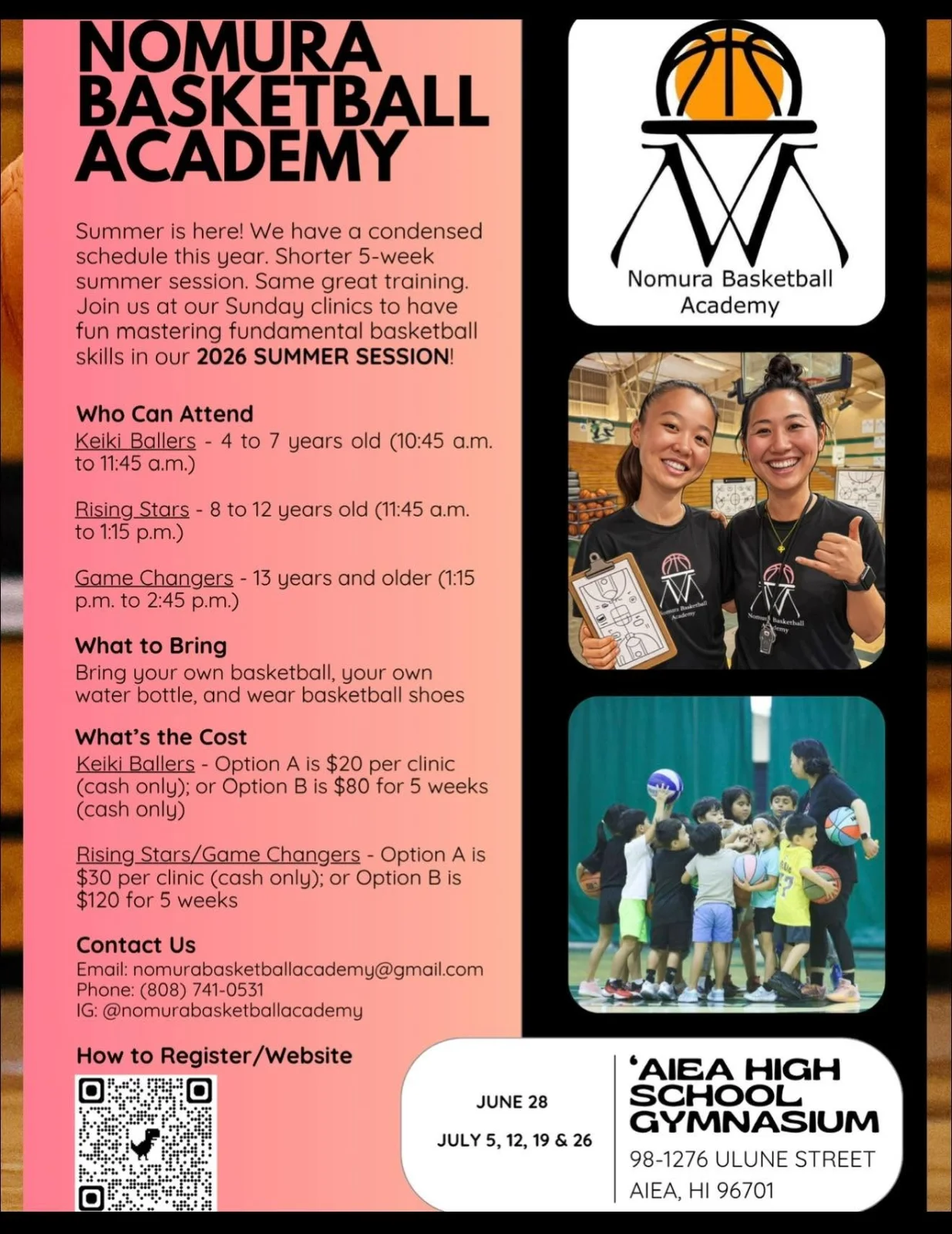 Nomura Basketball Academy Sunday Clinic