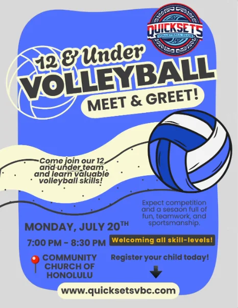 Quicket Volleyball: 12 & Under Volleyball Meet & Greet