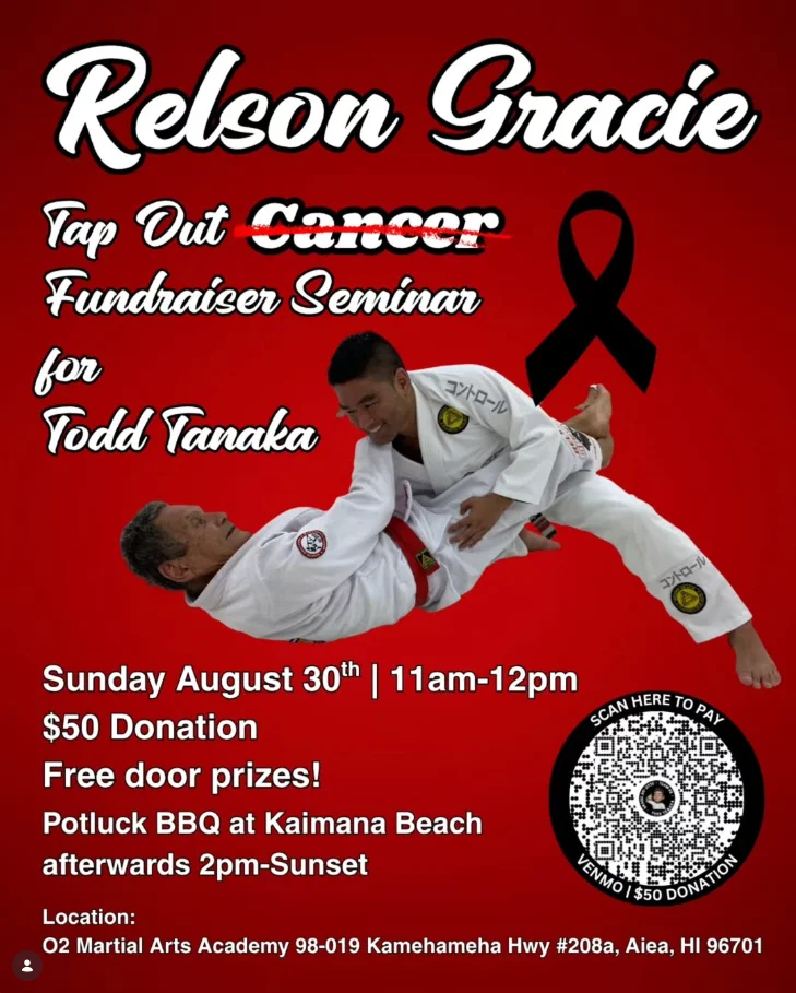 Tap Out Cancer Fundraiser Seminar for Todd Tanaka